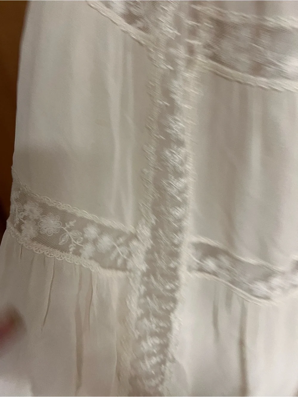 Reformation Cream Tiered Lace Maxi Skirt